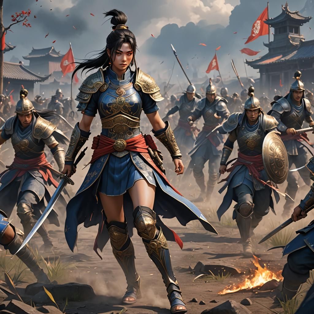 Chola Warrior in Battlefield: 3D Anime Art