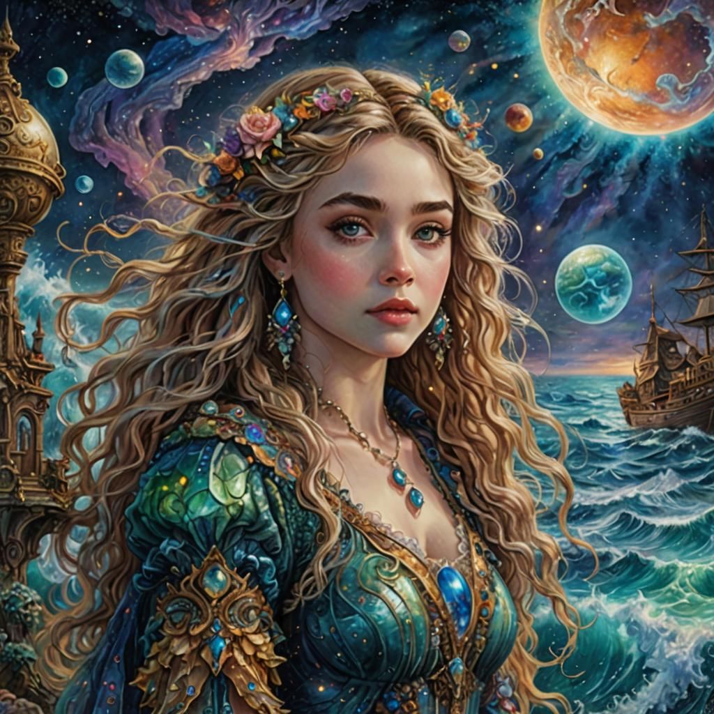 Sabrina Carpenter's Neptune Journey: Surreal Concept Art