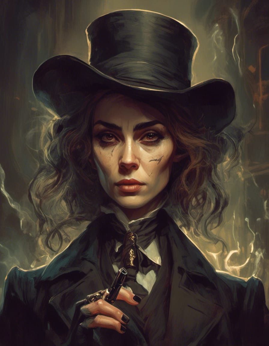 Stern Russian Spy Portrait with Cigarette