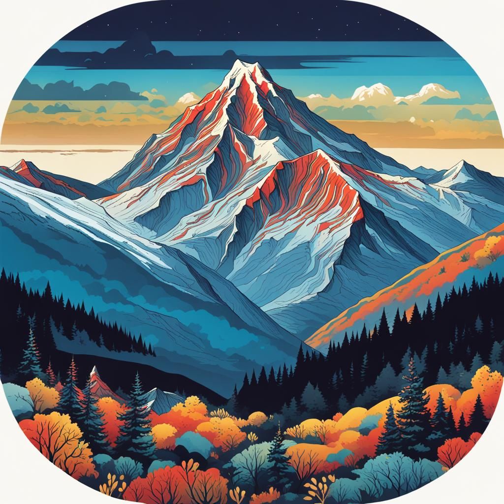 Surreal Mountain Landscape with Unreal Colors