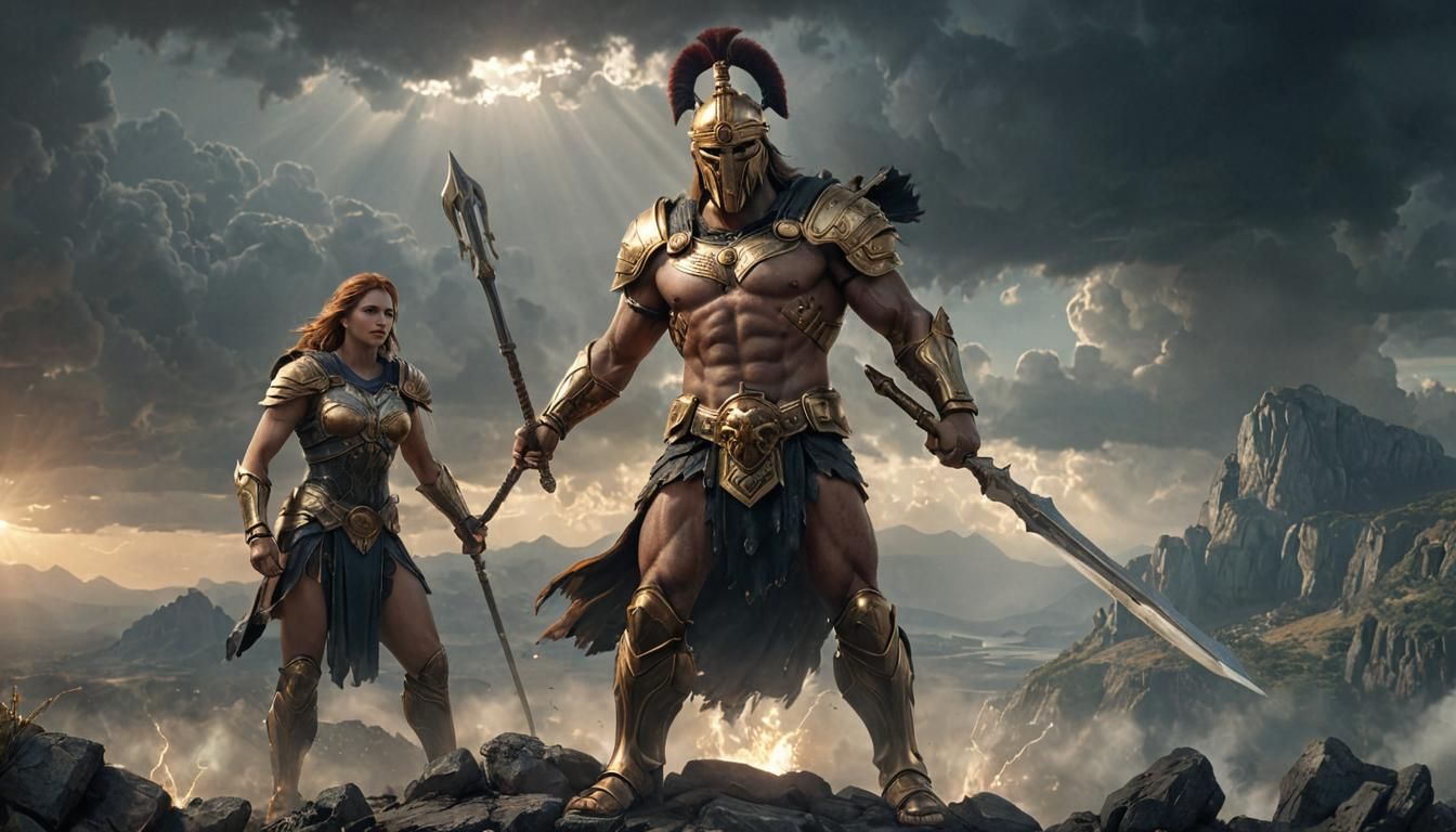 Ares the War God in Divine Golden Light