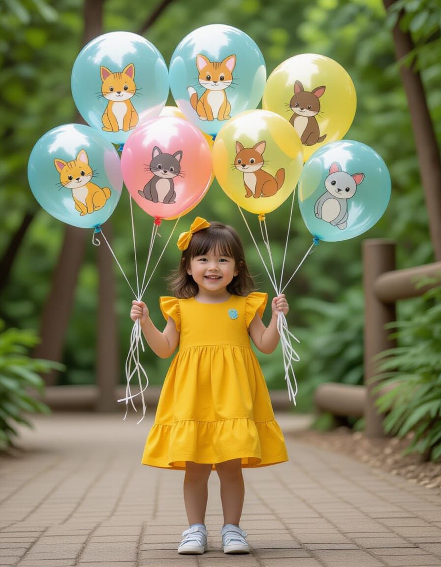 Whimsical Zoo Animals in Balloons