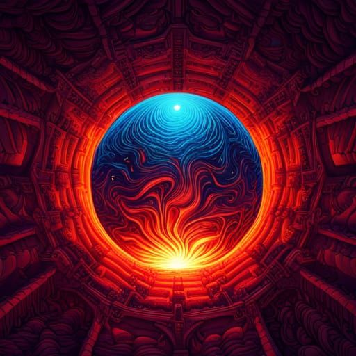 Lava Orb with Golden Ratio and Volumetric Lighting