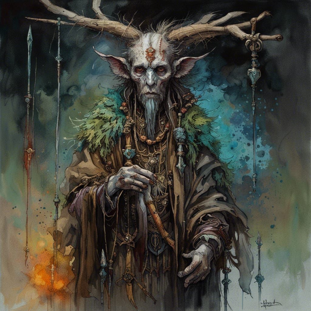 Dark Fantasy Druid Lich Concept Art