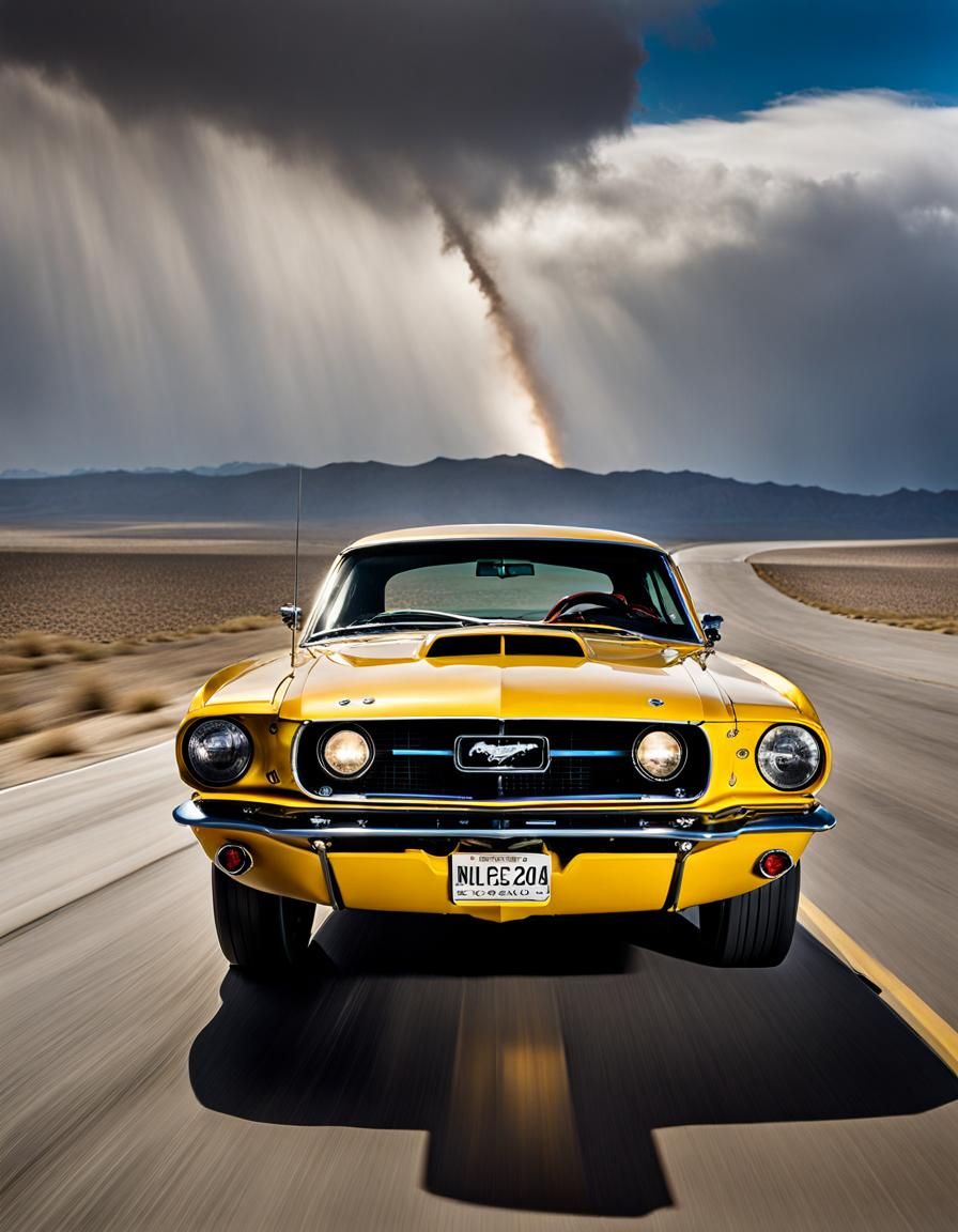 Mustang trying to break the sound barrier, we almost can hear the engine saying "like family"