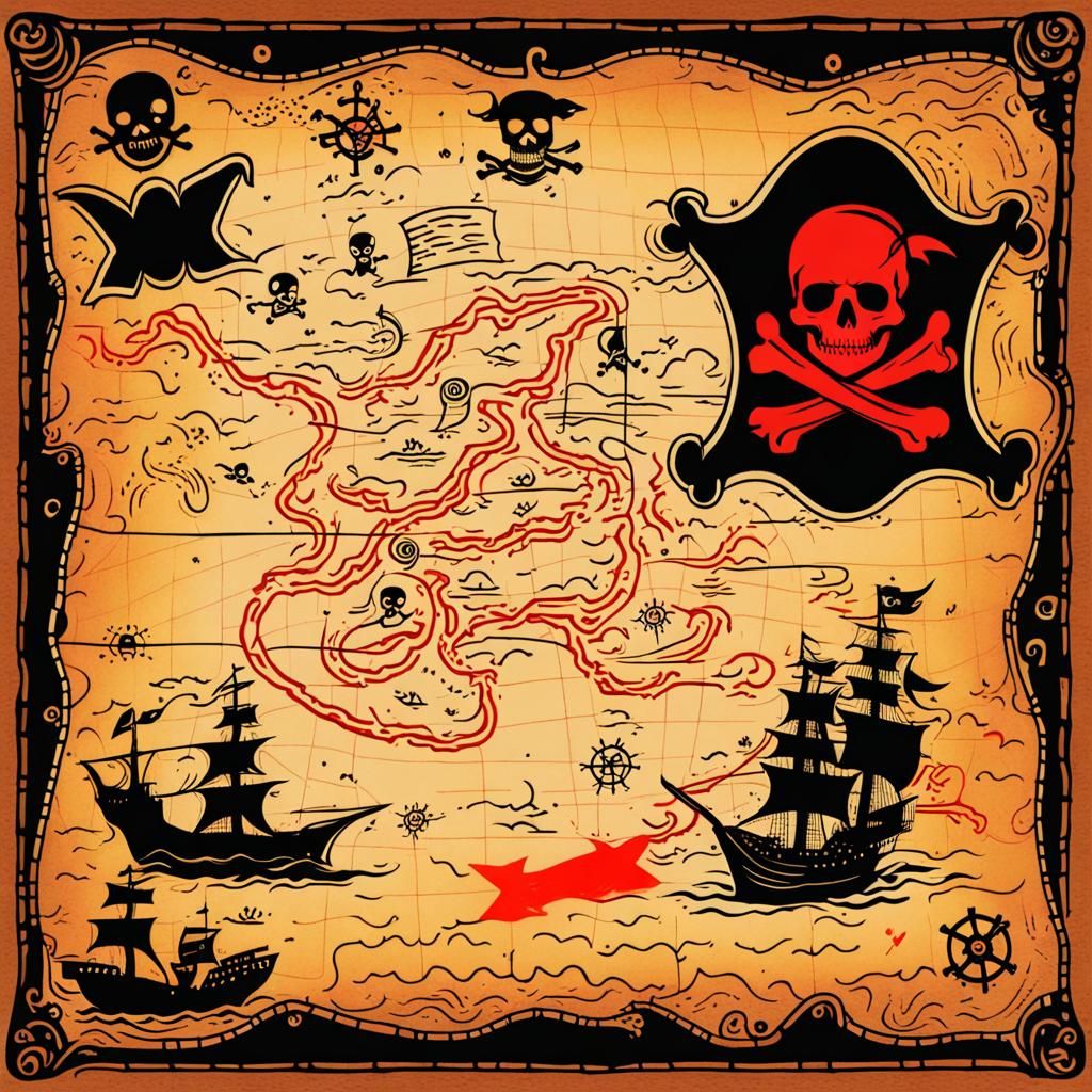 Black Light Pirate Treasure Map