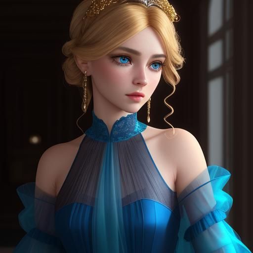 Woman in Marble Room, Hyperrealistic Portrait