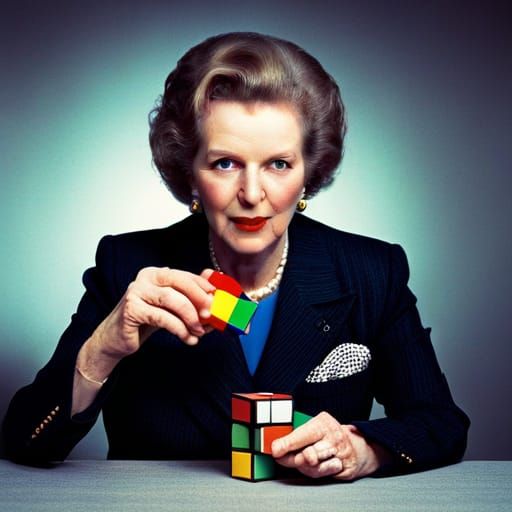 Margaret Thatcher and Rubik's Cube in the 1980s