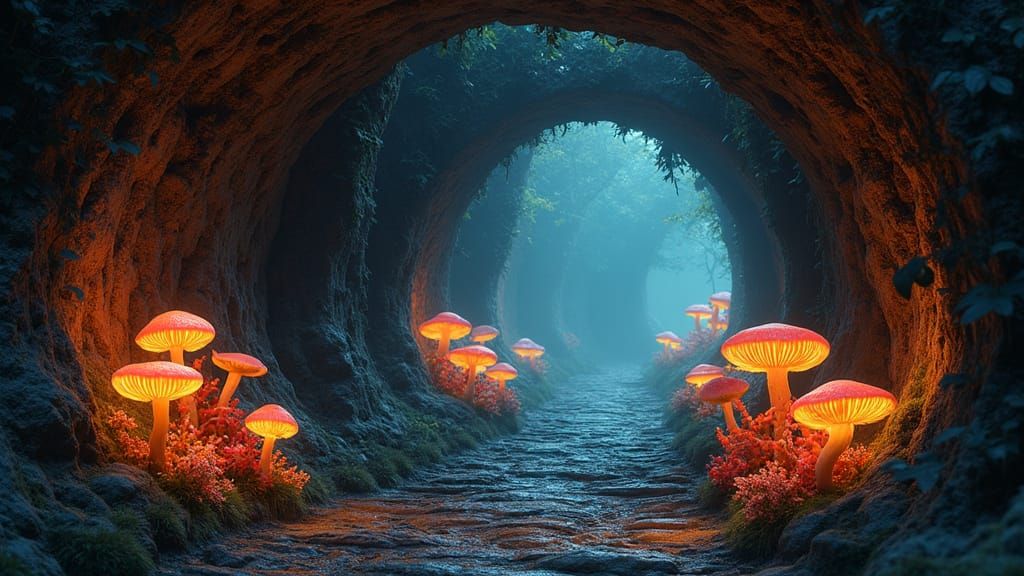 Ethereal Tunnel of Ancient Wonder