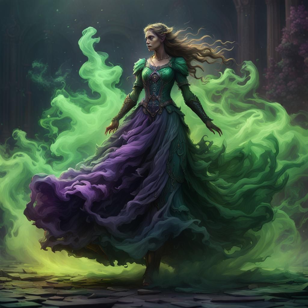 Green Smoke Dress: A Dark Fantasy Masterpiece
