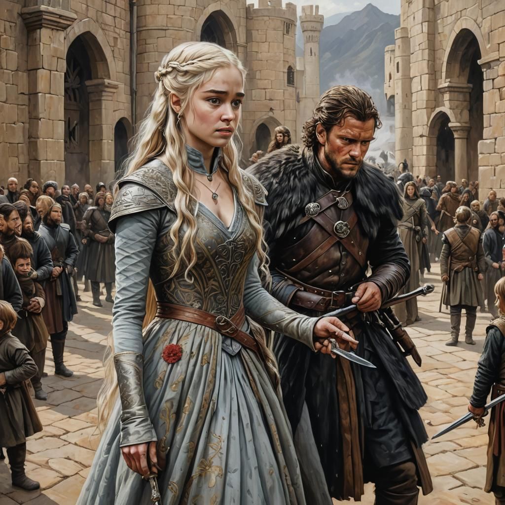 Game of Thrones Scene as Oil Painting