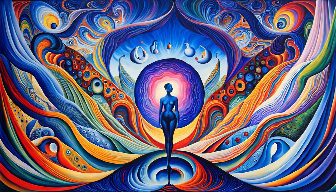 Dreamlike Figure in Surrealist Abstract Expressionism