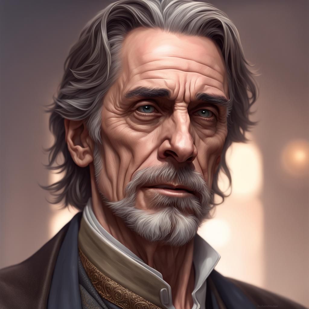 Jeremy Irons Portrait in Hyperdetailed Digital Art