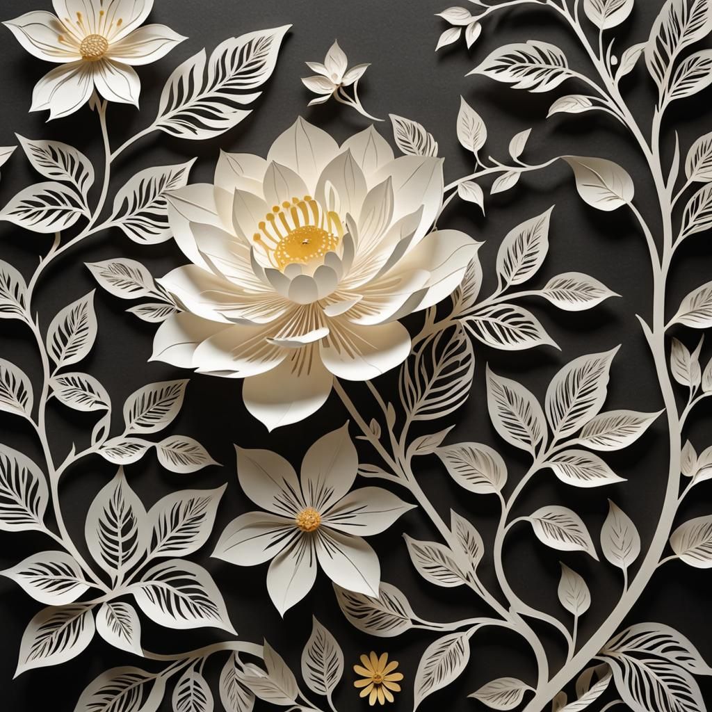 Exquisite Kirigami Flower Paper-Cut Art