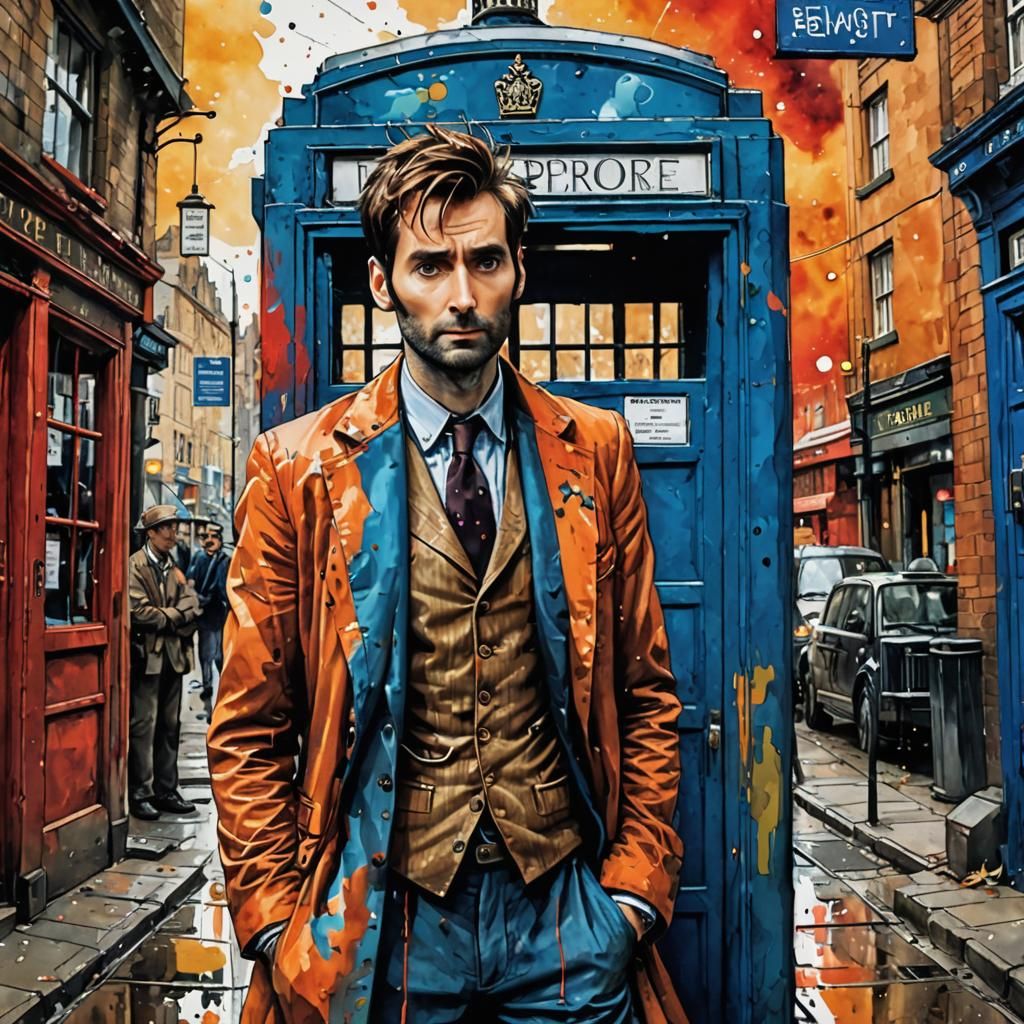 Eccentric Time Traveler on Alien Planet, Fantasy Art