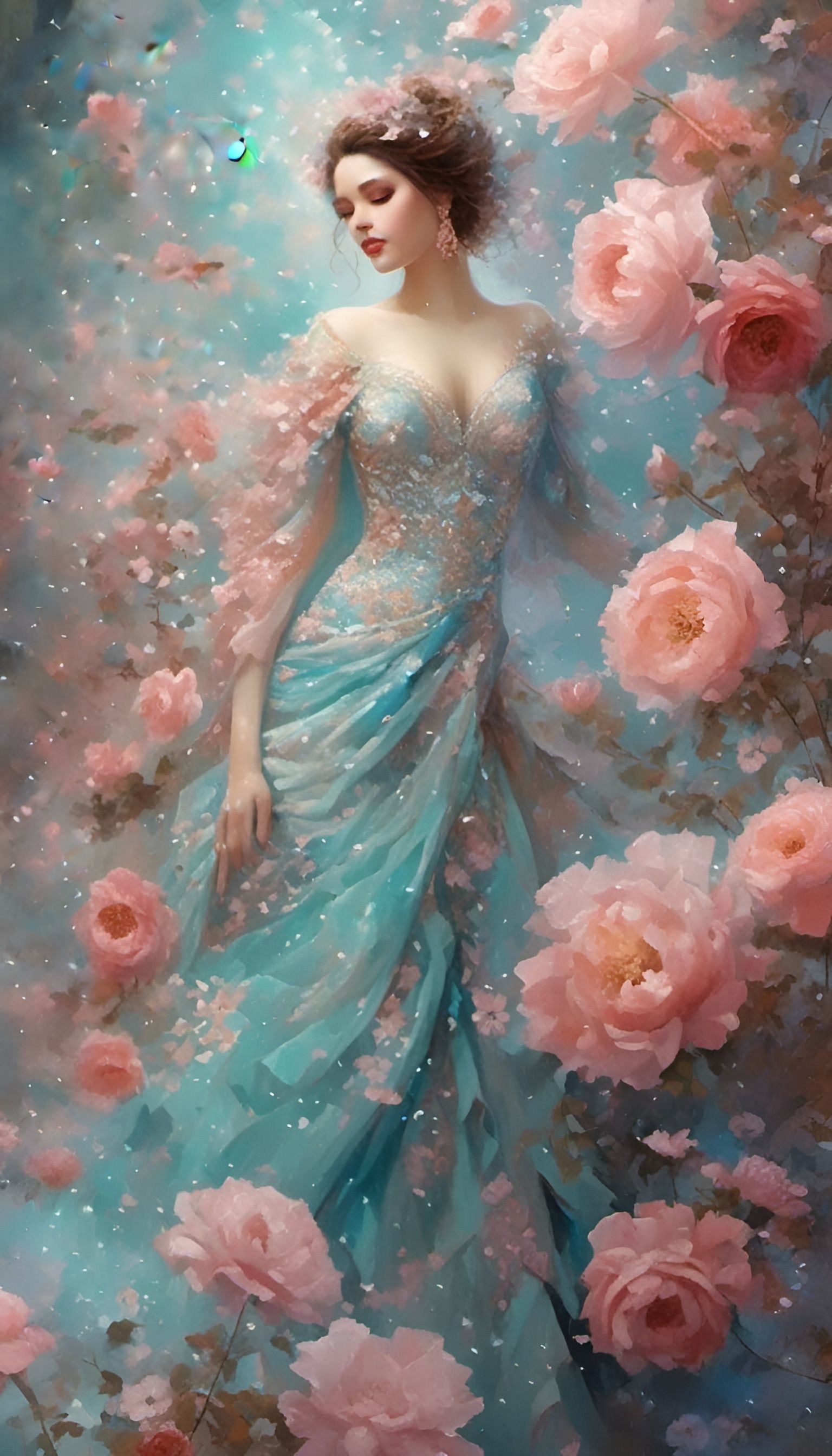 Elegant Plus Size Woman in Pastel Colors