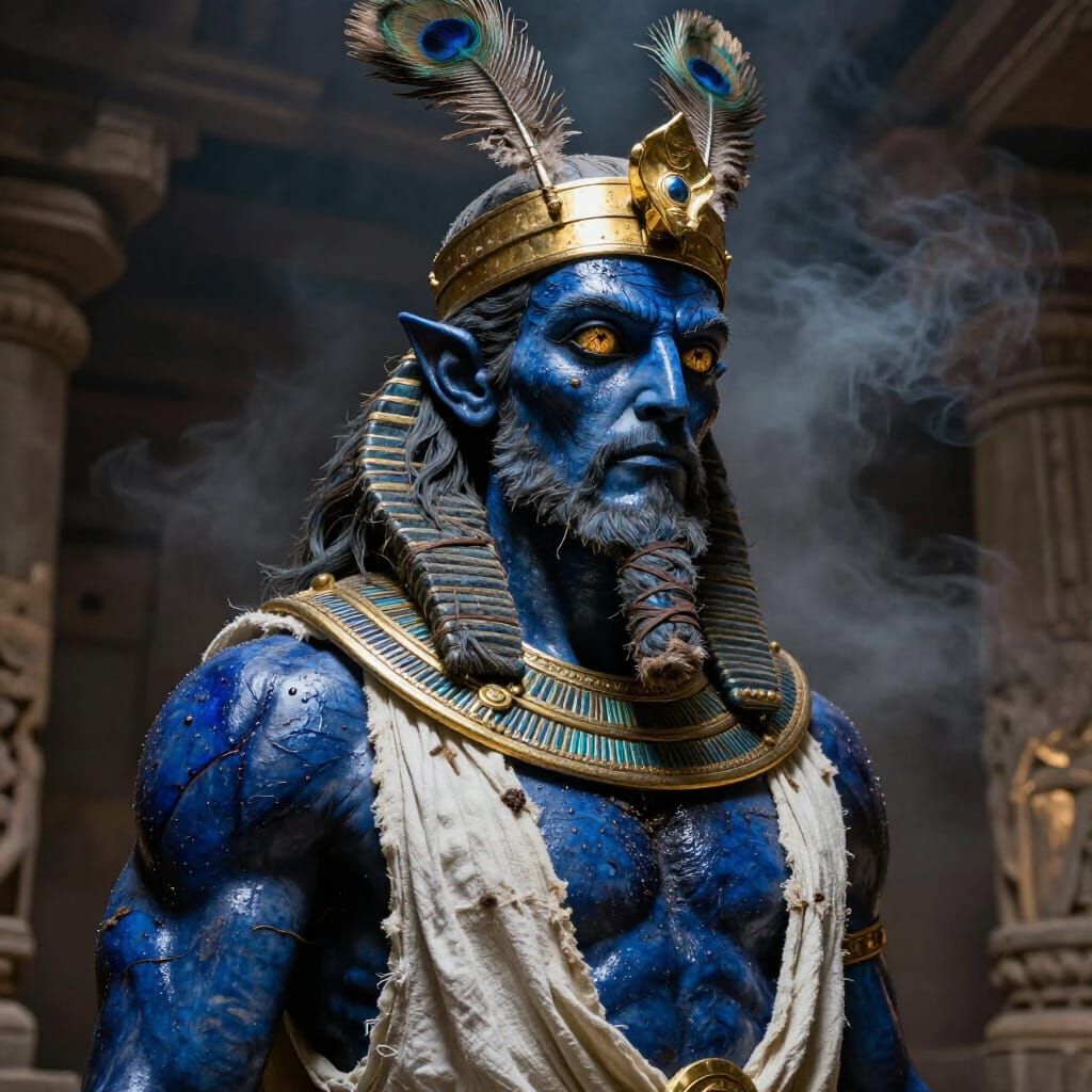 Biological Deity Aamon in Ancient Temple