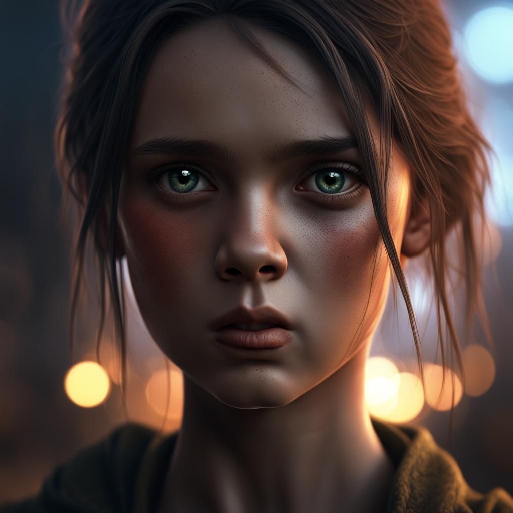 Emotional Girl's Face in Dark Fantasy Concept Art