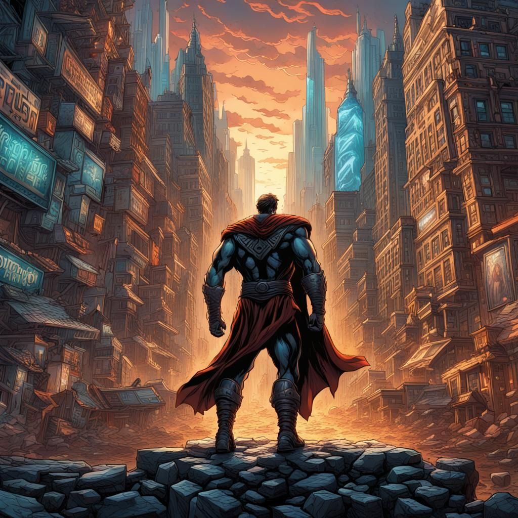 Tyr as Superhero in Comic Book Art Style