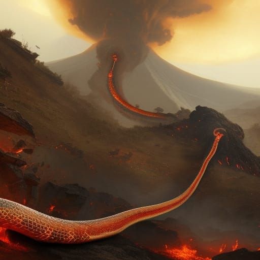 Fiery Serpent Ascends Pompeii Volcano