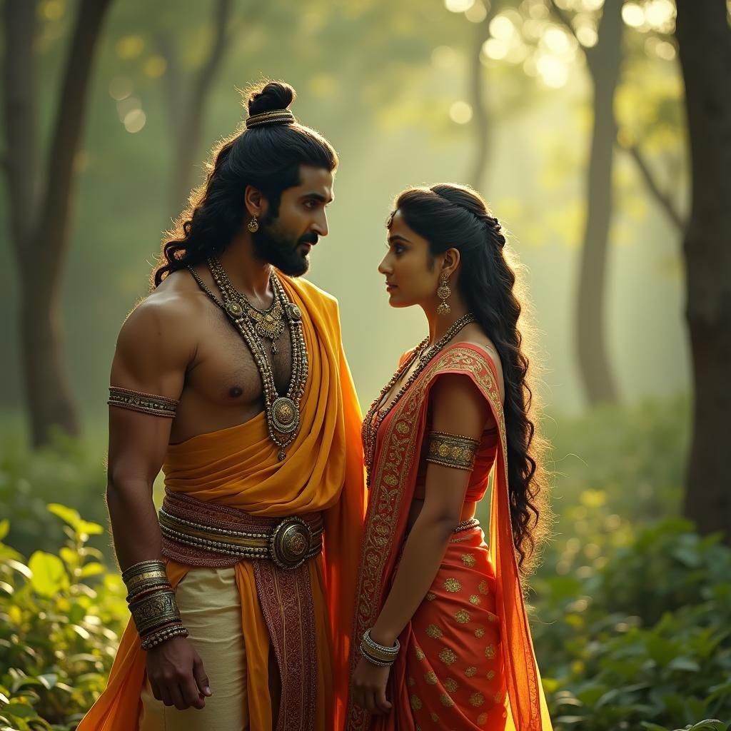 Ram and Sita: A Cinematic Film Still
