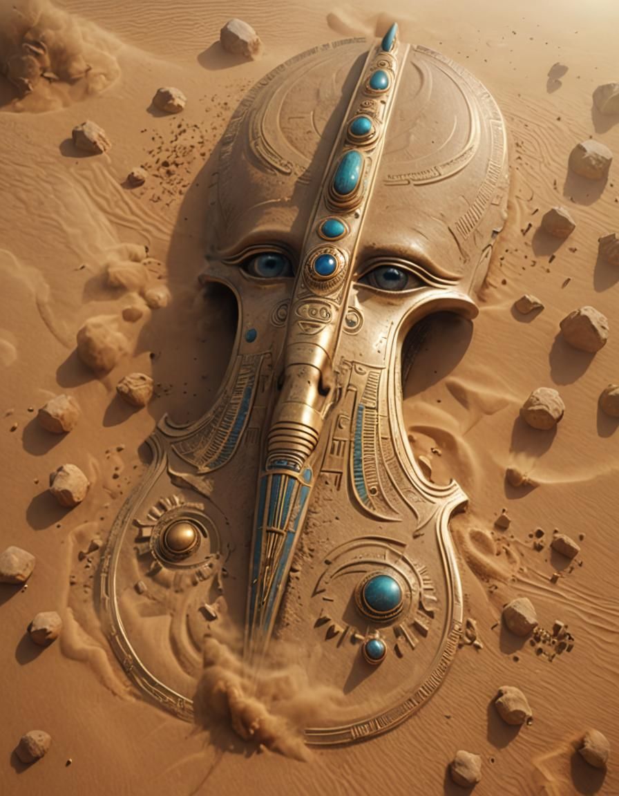 Eye of Horus in Sandstorm: Hyperrealistic Rendering