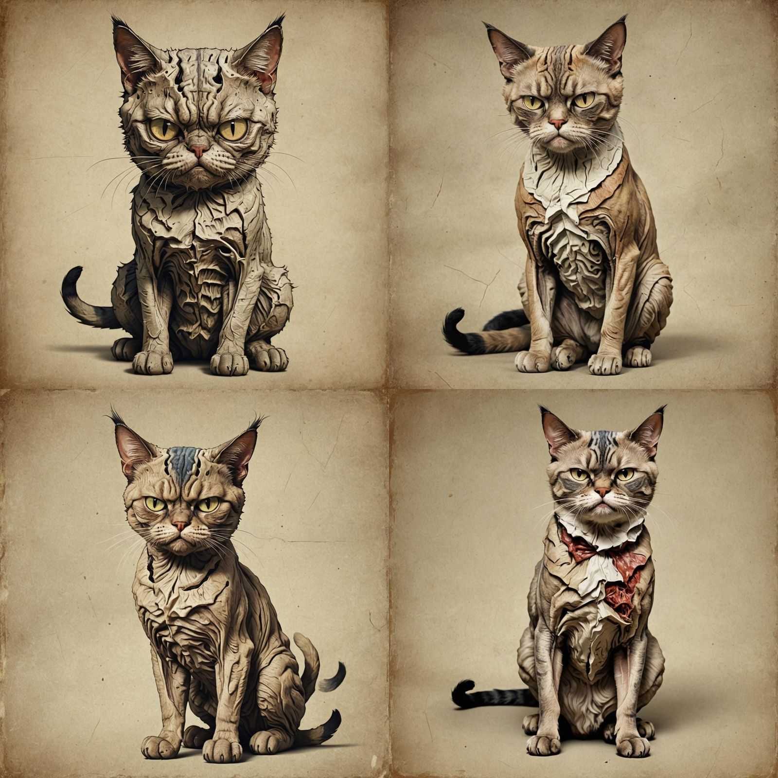 Disfigured Grumpy Cat with Bad Anatomy