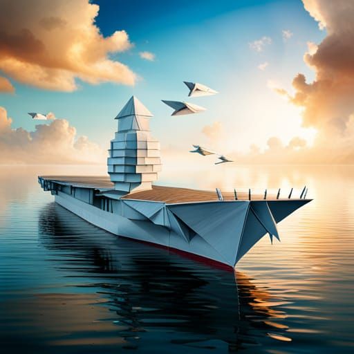 Elaborate Origami Aircraft Carrier Launches Paper Planes