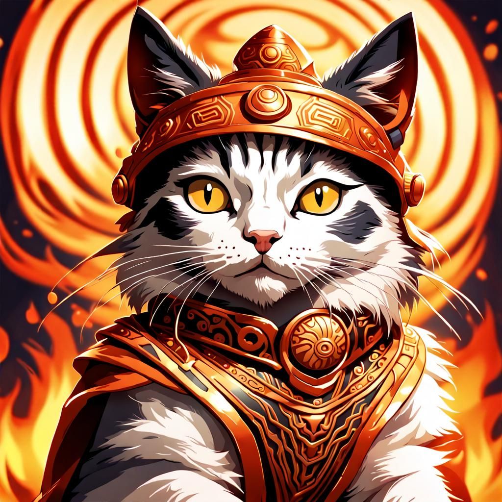 Royal Cat Emperor Portrait in Inca Style