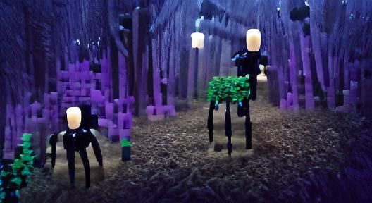 Enderman in Dark Forest: A Minecraft Scene