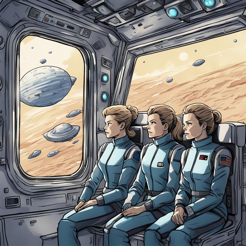 Voyager Window Gaze: Janeway and Seven in Anime Style