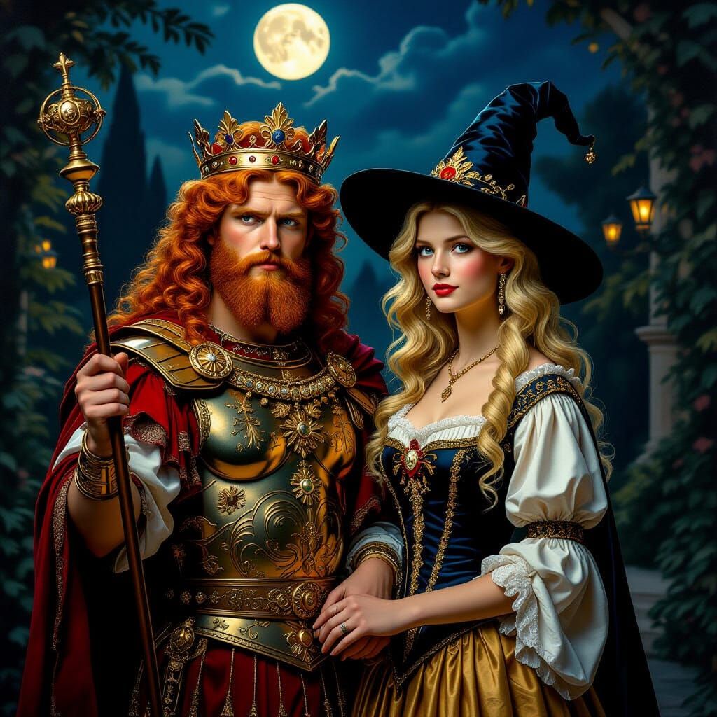 Caligula and Drusilla in Moonlit Gardens