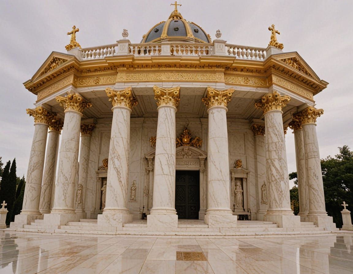 Ornate Marble Mausoleum in Baroque Style