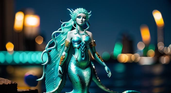 Biopunk Mermaid Goddess in Neon Photography