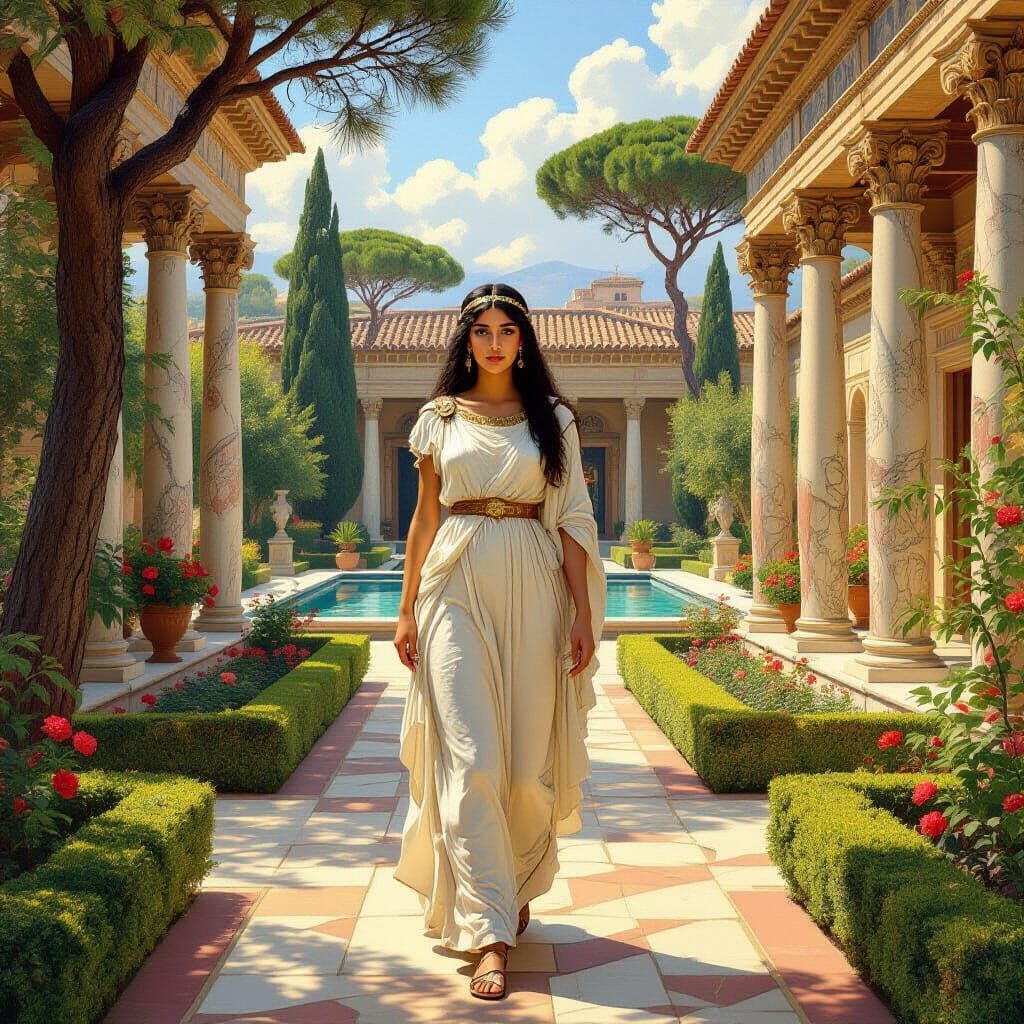 Cleopatra Selene in a Lush Roman Garden