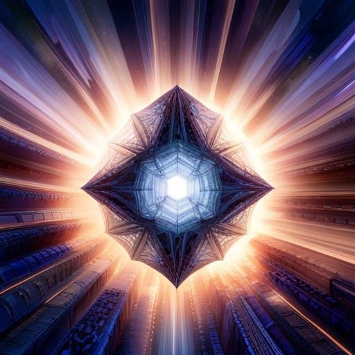 Mystical Crystal Nexus in Ancient Chamber