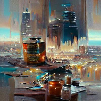 Cityscape Oil Painting in James Gurney Style