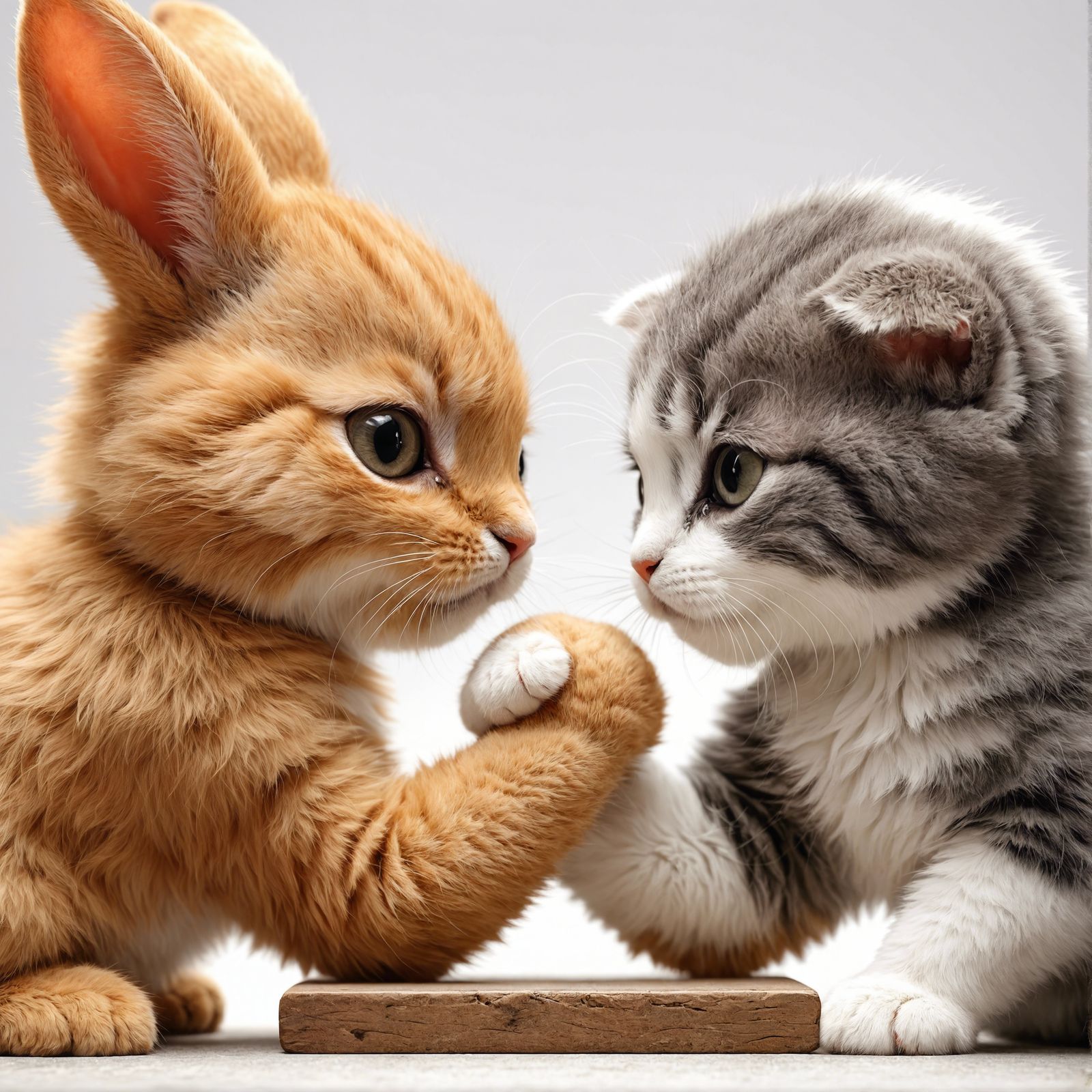 Chibi Bunny vs Kitten Arm Wrestling Match