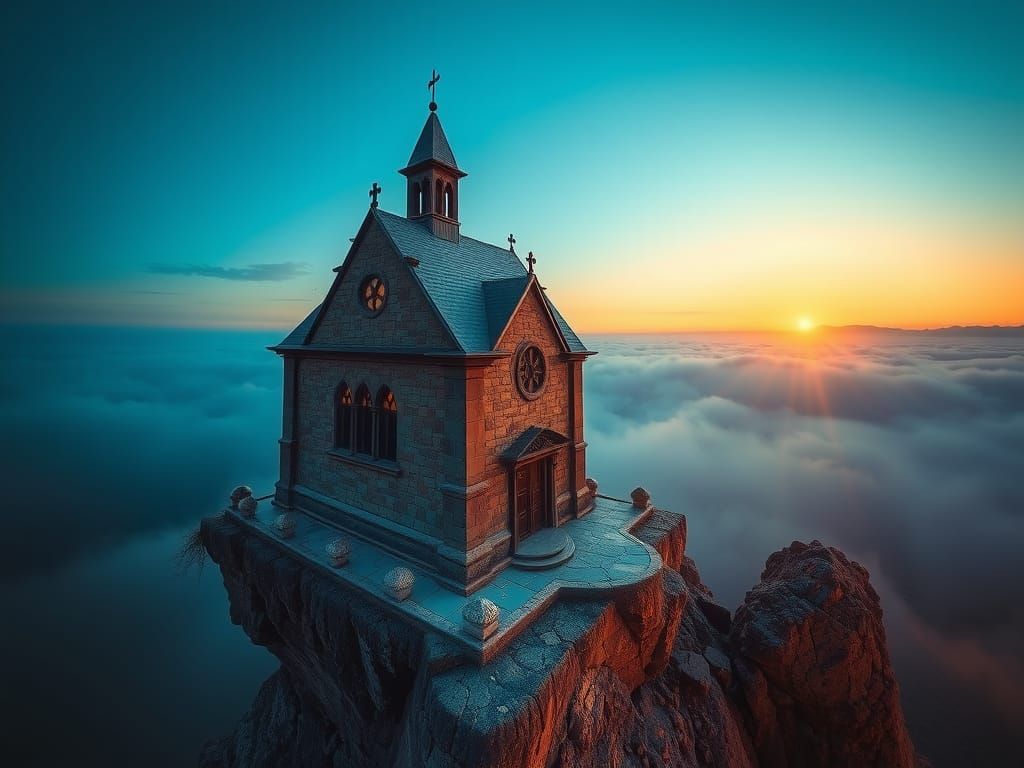 Majestic Church on a Rock Outcrop