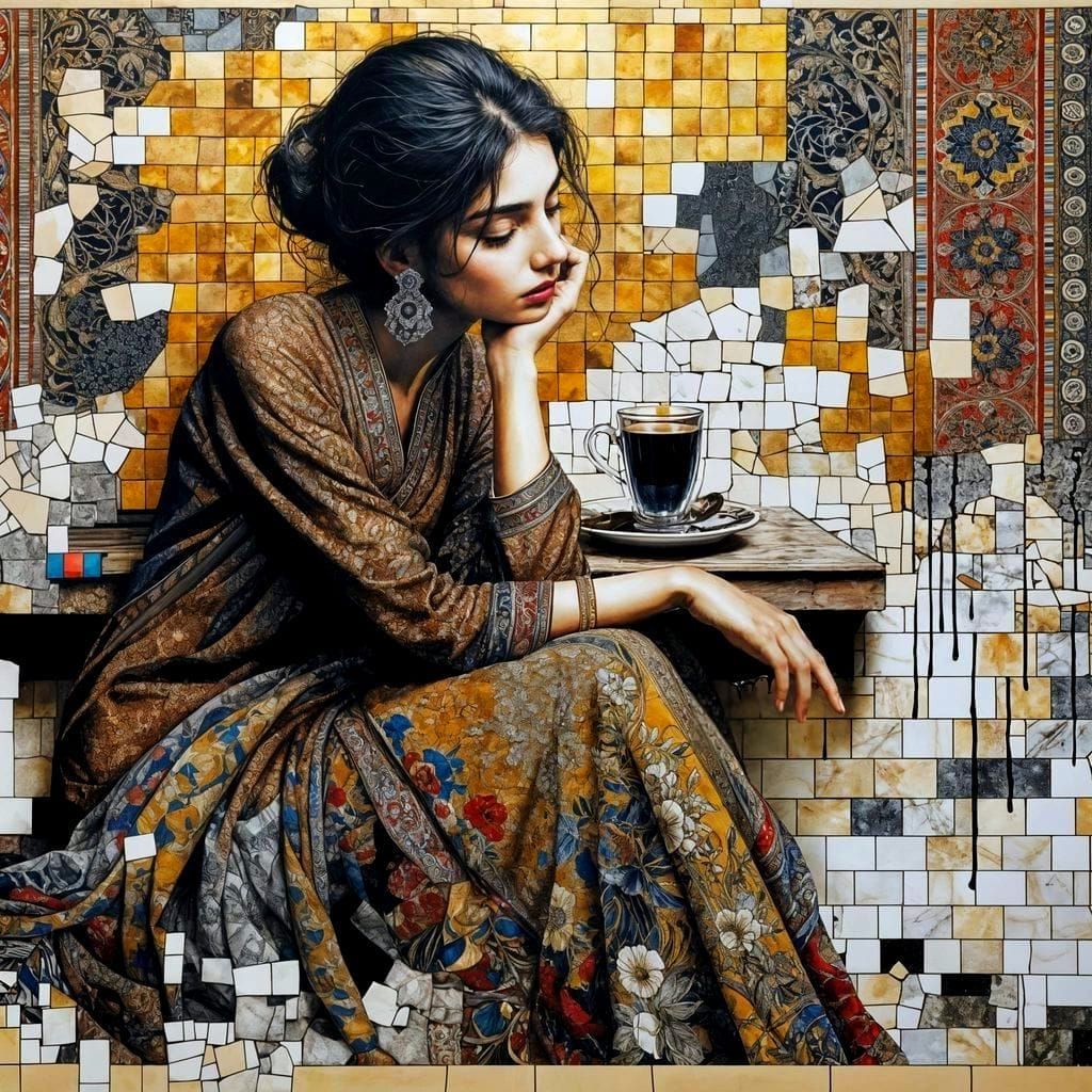 Abstract Black Paint Drips