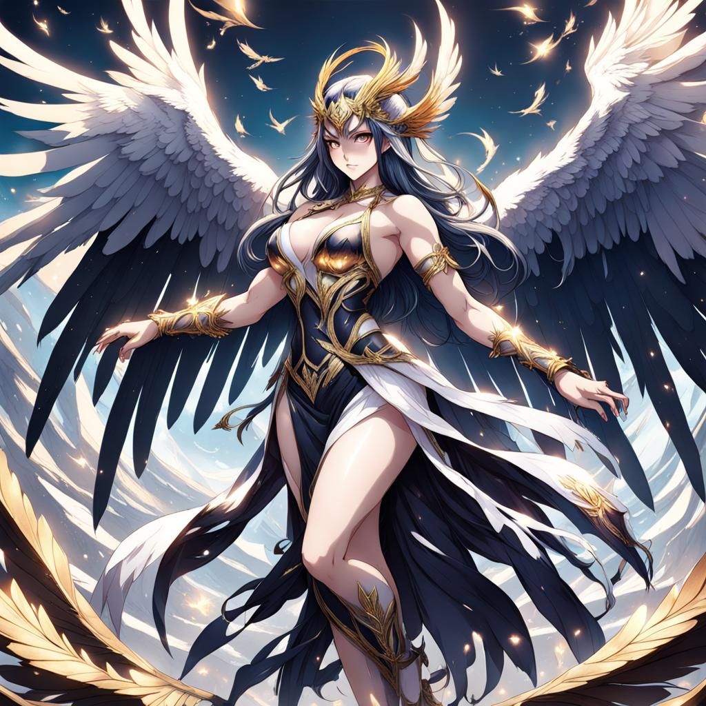 Powerful Mystical Anime Harpy Woman