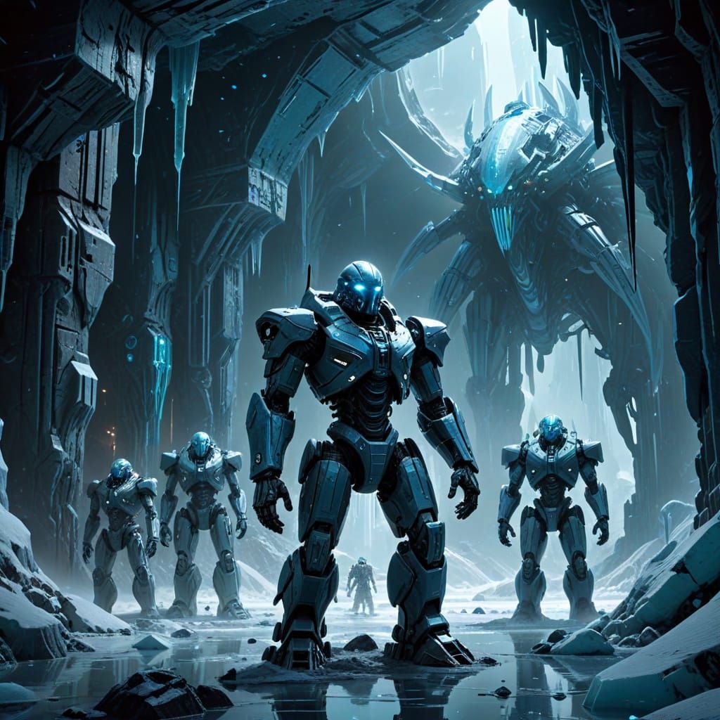 Robotic Army on Frozen Moon