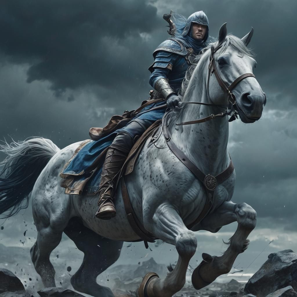 Champion Rides into Battle with Synthwave Aesthetic