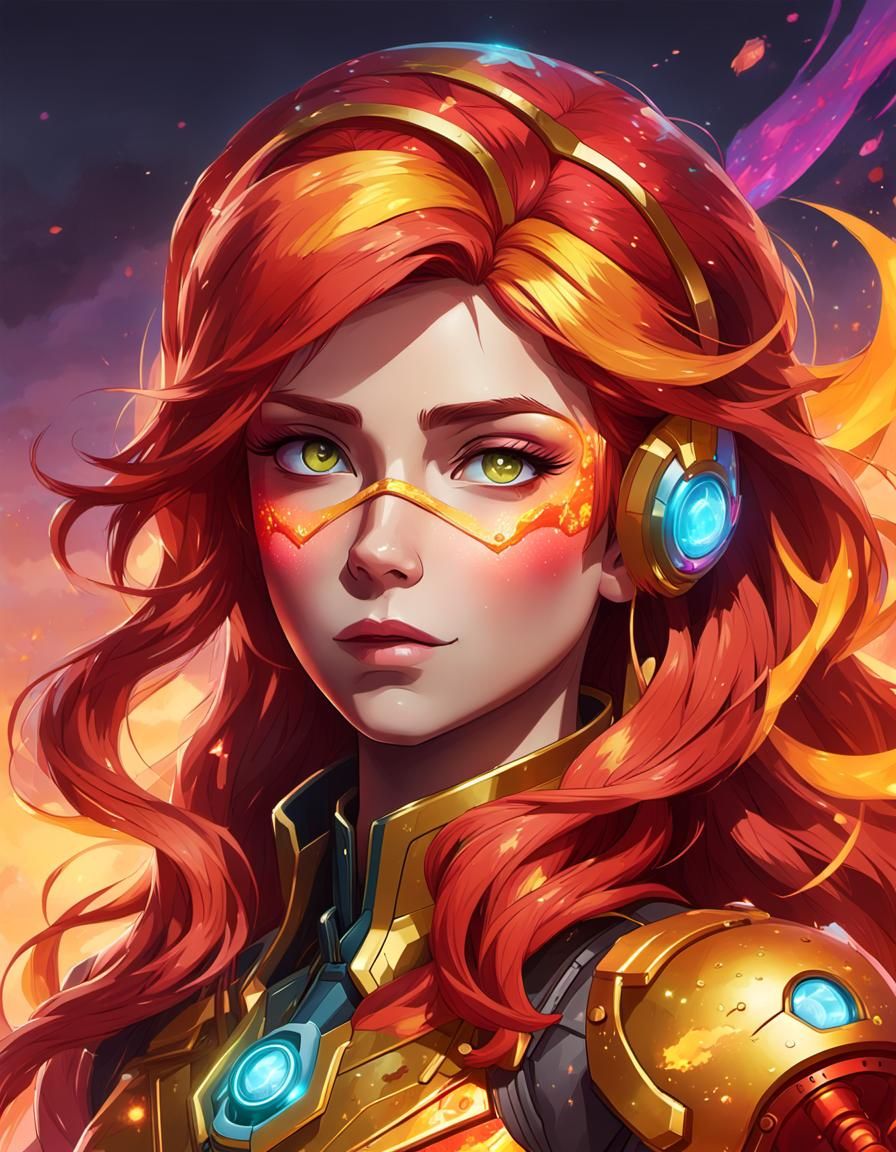 Sunset Shimmer as Android: Hyperdetailed Concept Art