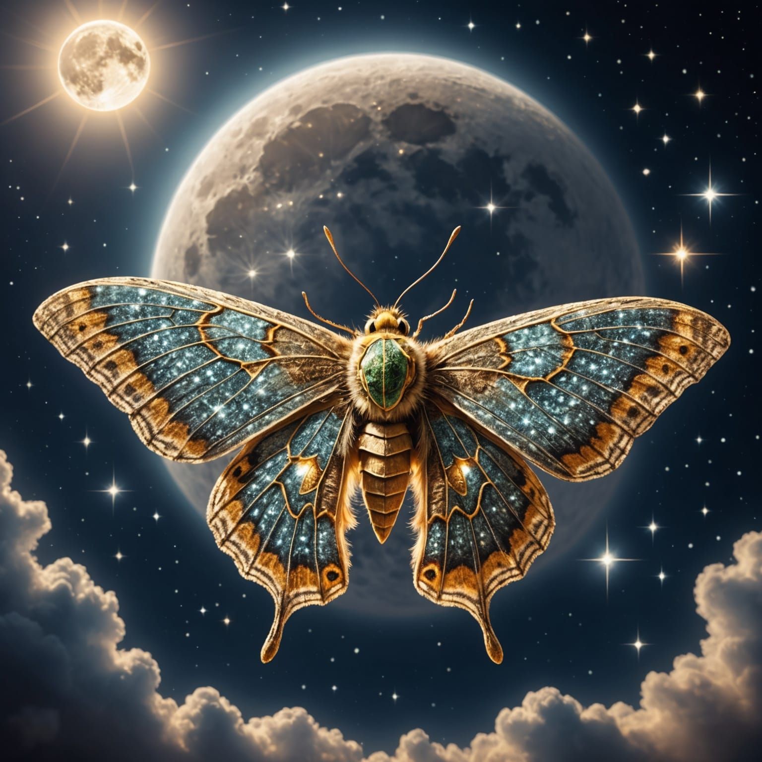 Starlight Moth in Moonlight