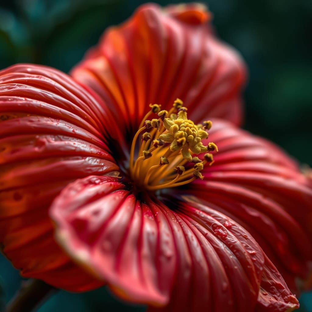 Hyperrealistic Amber Flower in High Definition