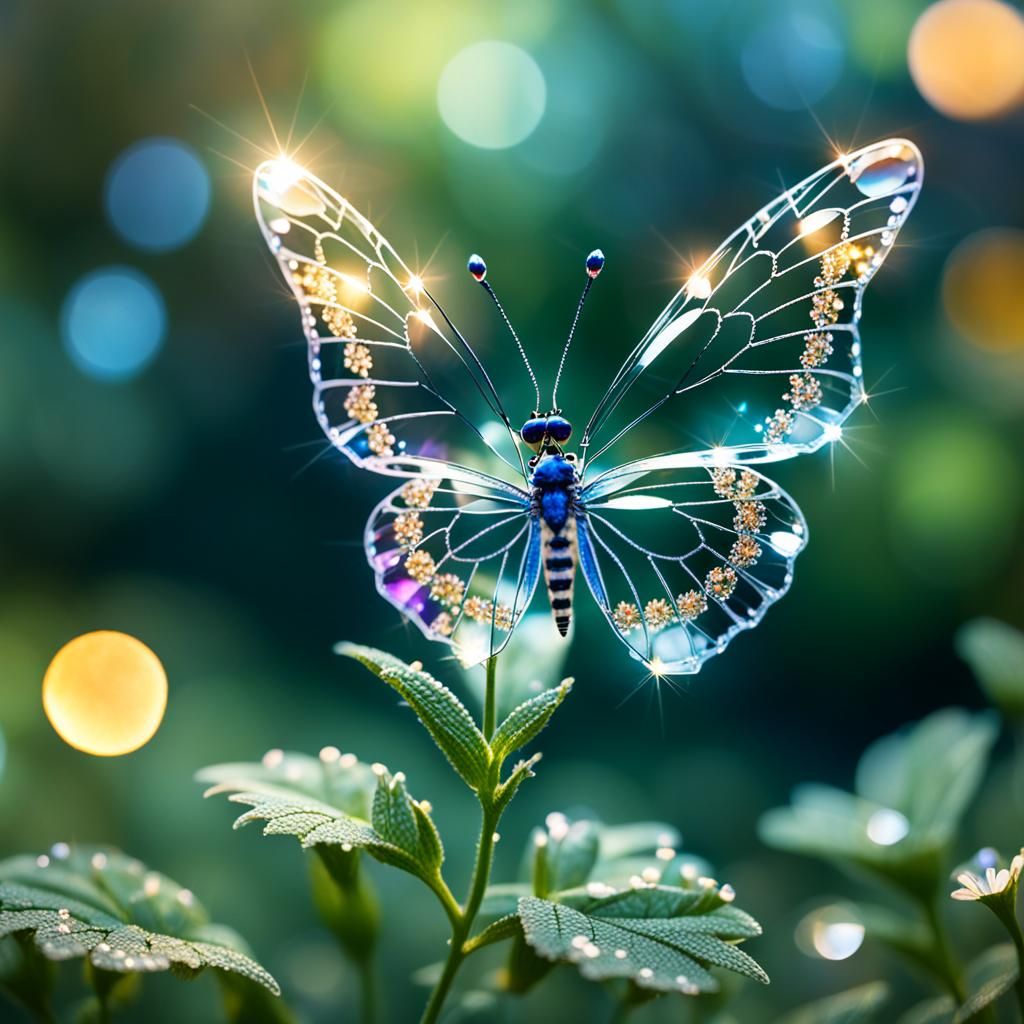 Crystal Butterfly Macro Photograph