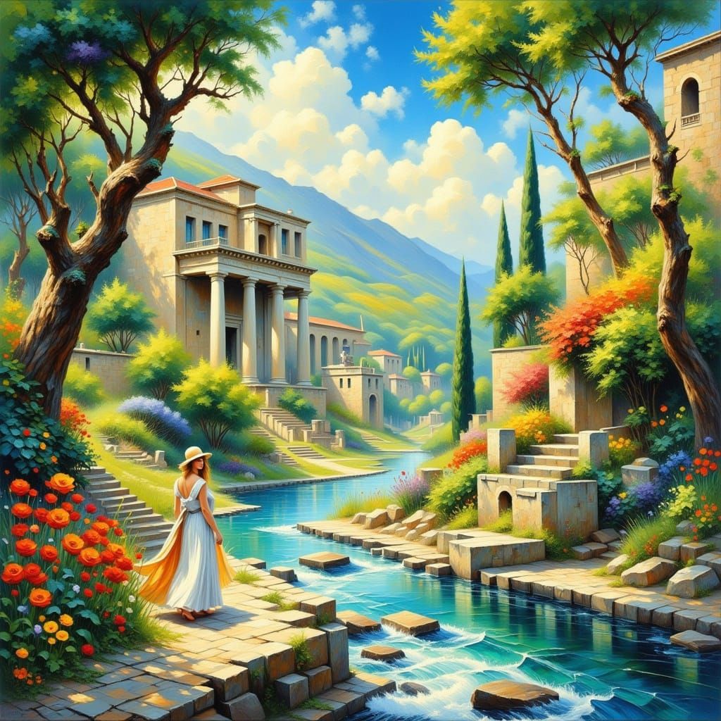 Woman in White Robes by Chaotic Blue River