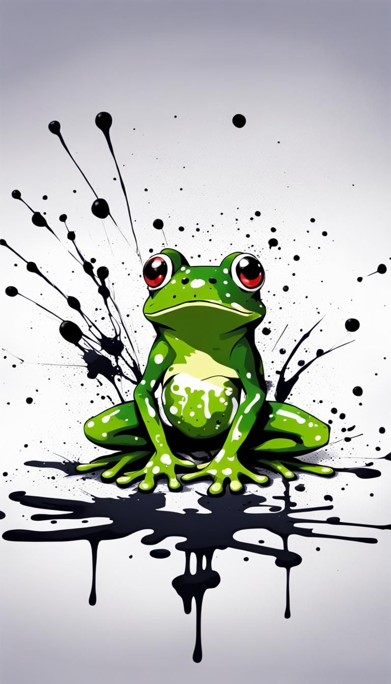 Ink Splatter Frog