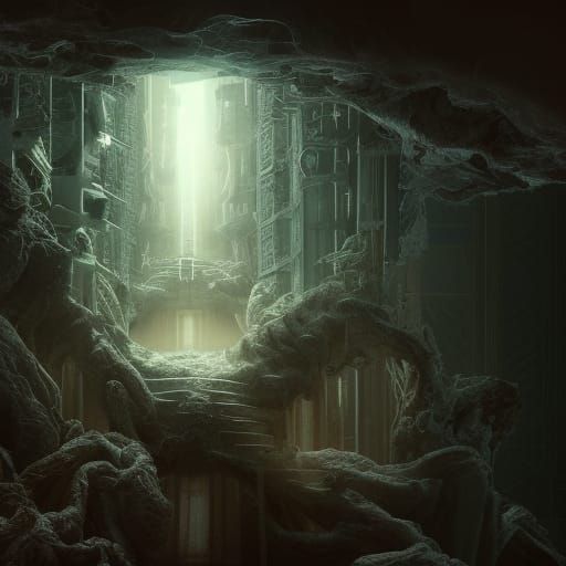 Cinematic Digital Painting of a Brain